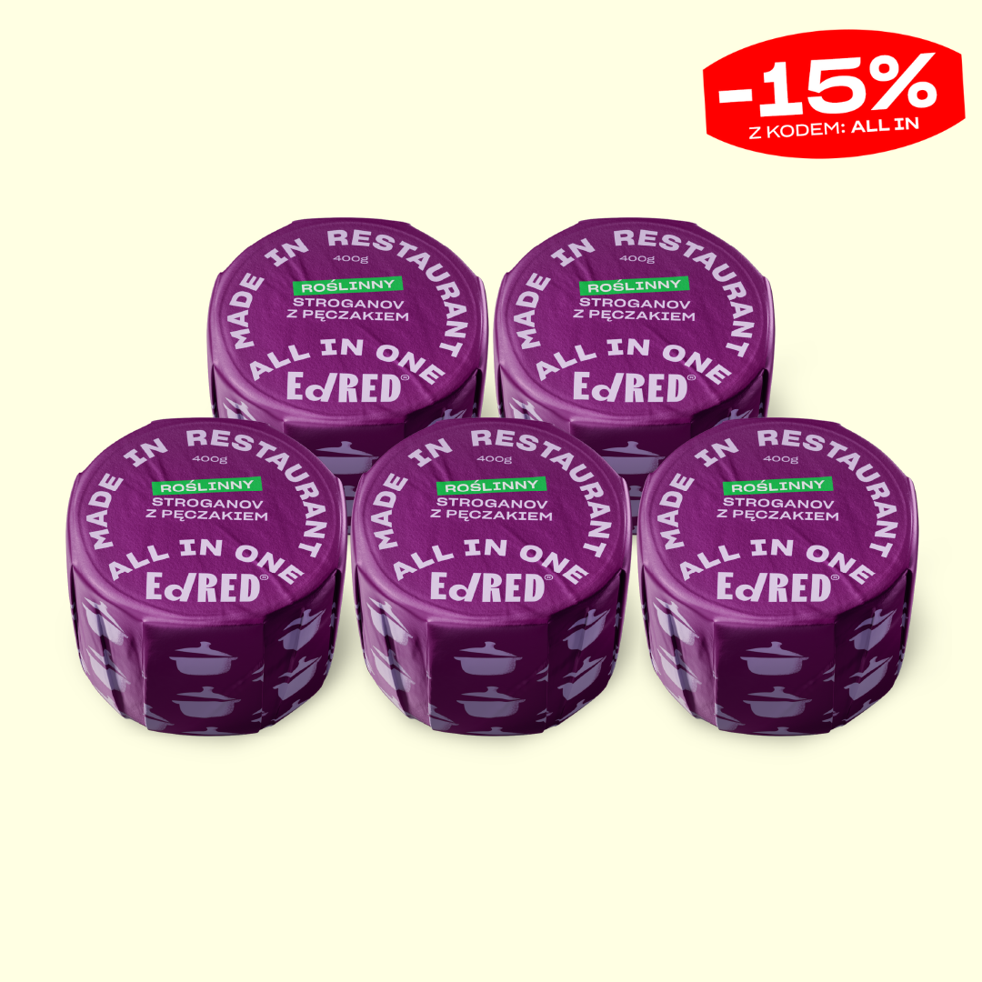 5 X ROŚLINNY STROGANOV Z KASZĄ PĘCZAK