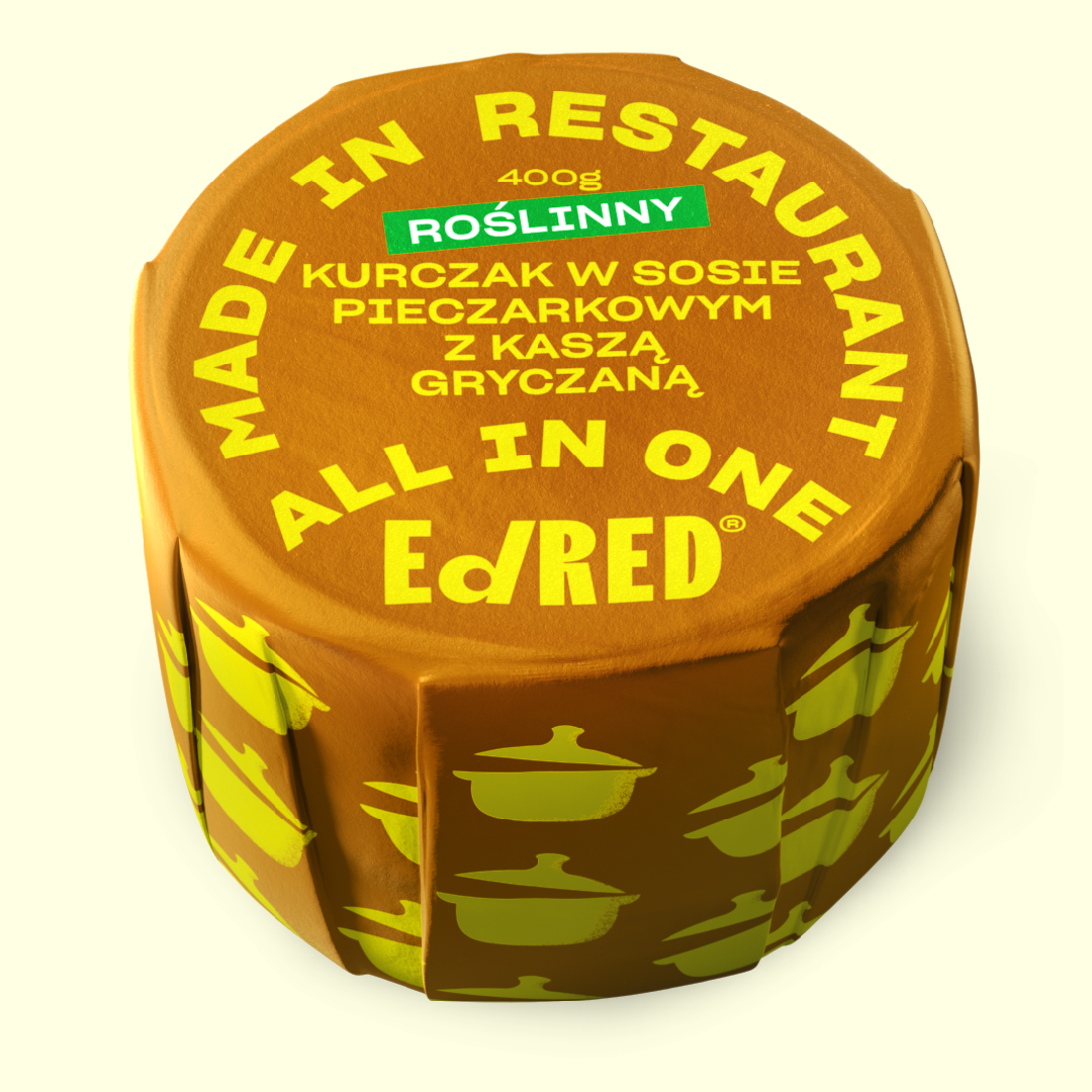 Roślinny kurczak w sosie pieczarkowym z kaszą gryczaną